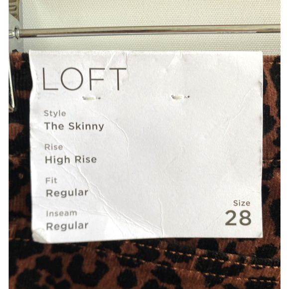 LOFT Skinny High Rise Skinny Leopard Print Velvet Corduroy Pants Size 6/28 NWT - Picture 4 of 5